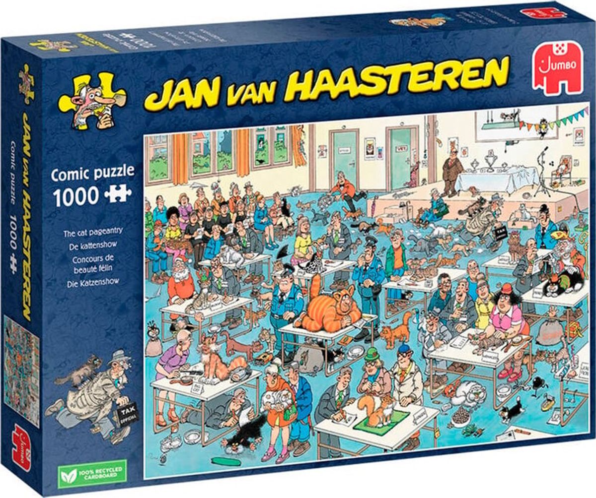 Jan Van Haasteren Puslespil - 1000 Brikker - Katte Show