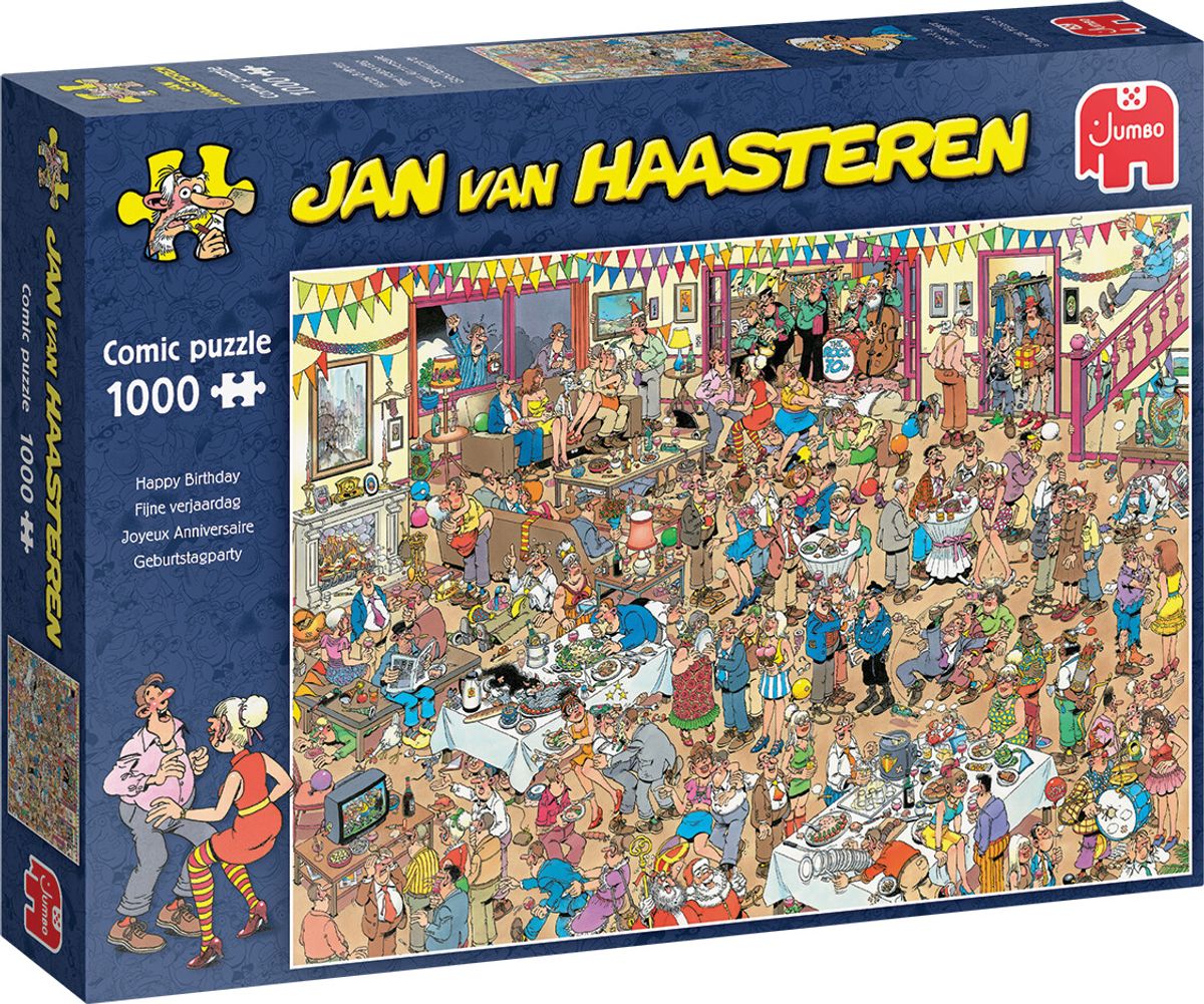 Jan Van Haasteren Puslespil - Happy Birthday - 1000 Brikker