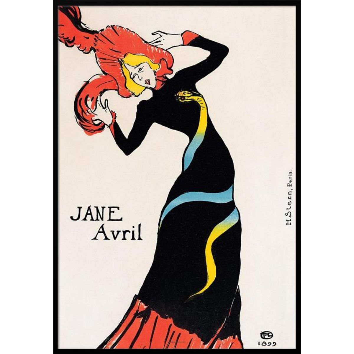 Jane Avril plakat af Henri de Toulouse Lautrec