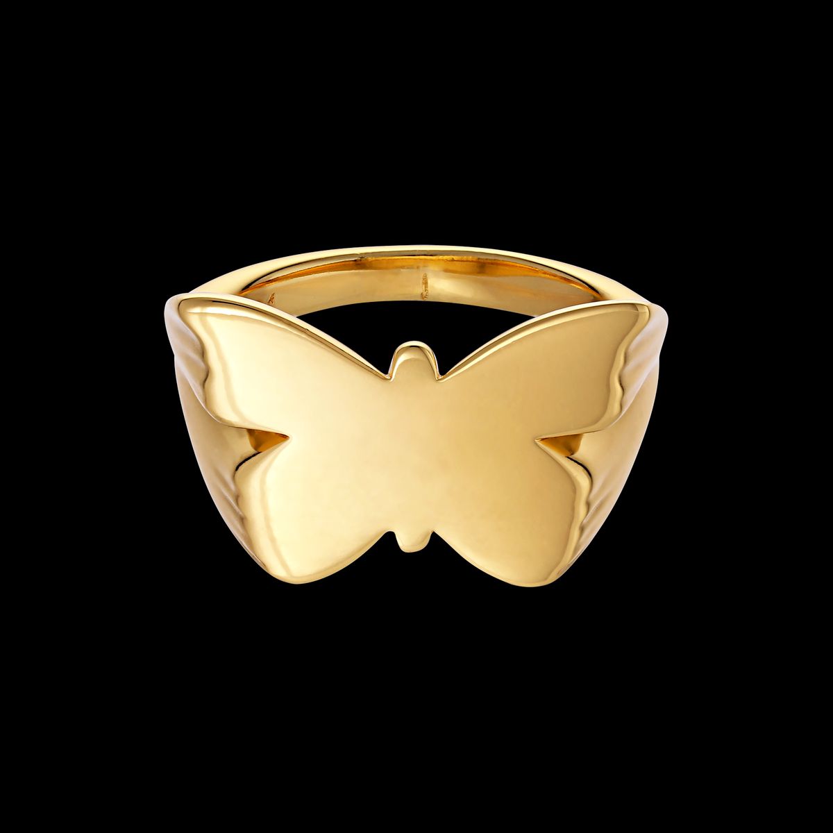 Jane Kønig - Butterfly Signet ring Forgyldt sølv sterlingsølv