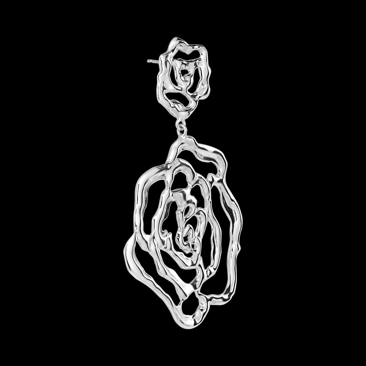 Jane Kønig - Double Rose ørering, 1 stk. Sølv sterlingsølv