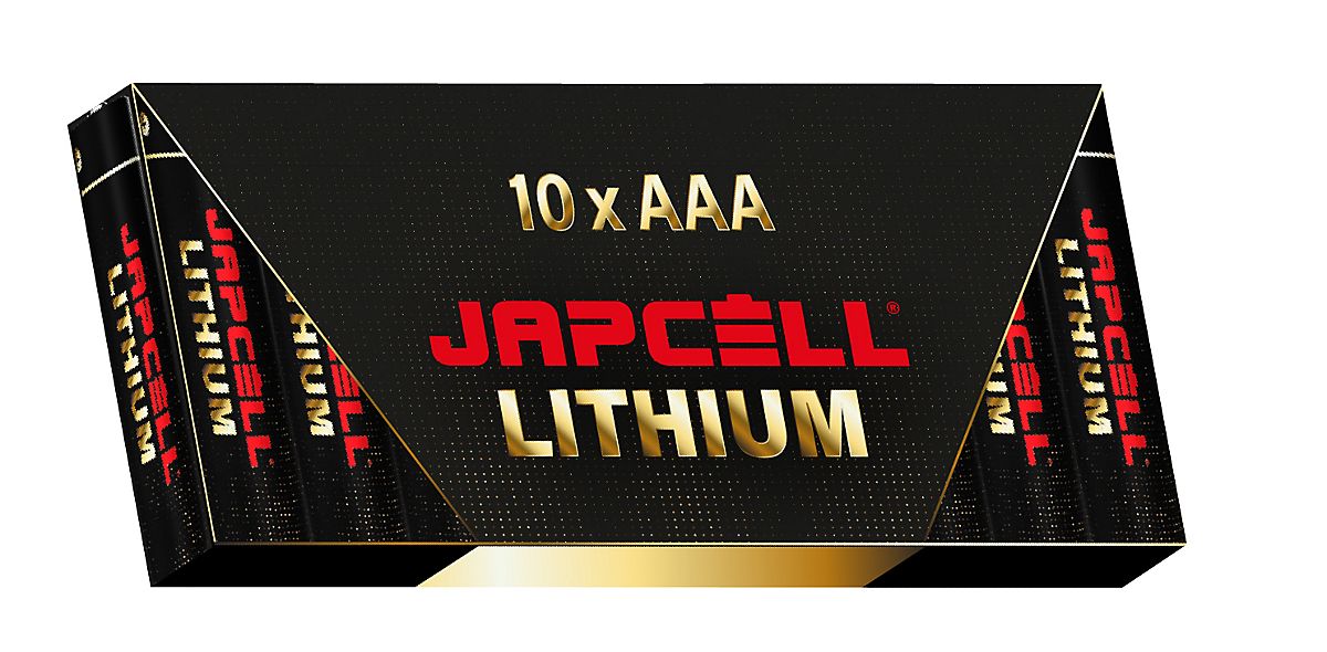 Japcell batteri 1,5V AAA, Lithium, 1200 mAh pakke a 10stk