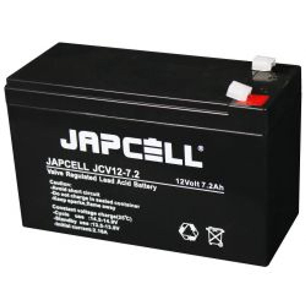 JAPCELL JCV12-7.2 F1 (4.8mm) AGM Battery - Batteri