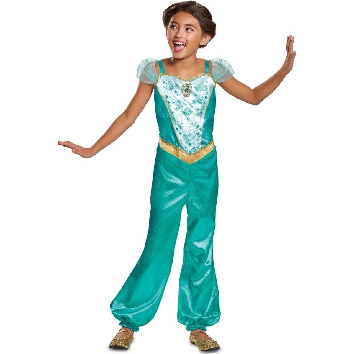 Jasmine Kostume Til Børn - Aladdin - 116 Cm