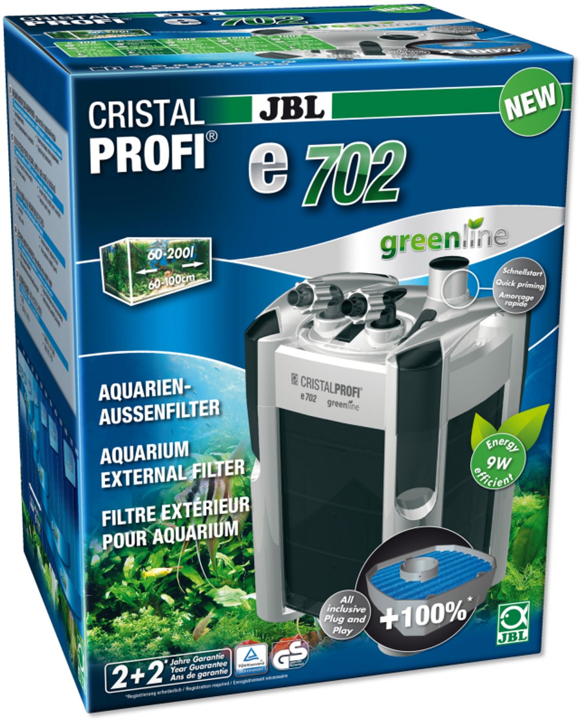 JBL Cristalprofi E702 Greenline Udvendigt Akvariefilter - 60-200l