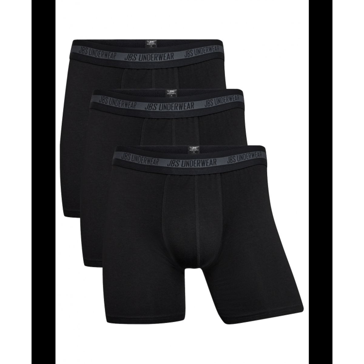 JBS 3-pak Bambus boxershorts long leg i sort til herre