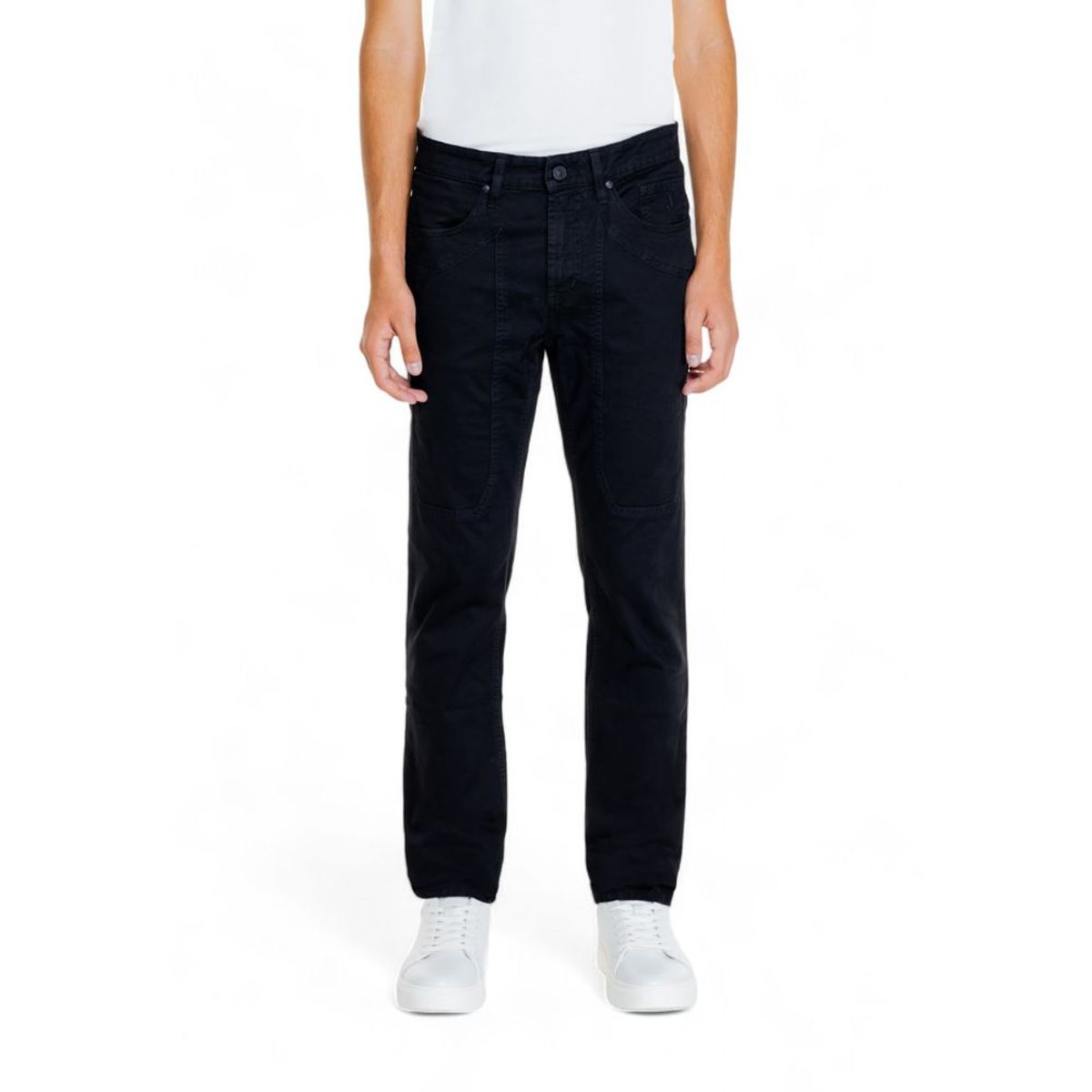 Jeckerson Black Cotton Jeans & Pant