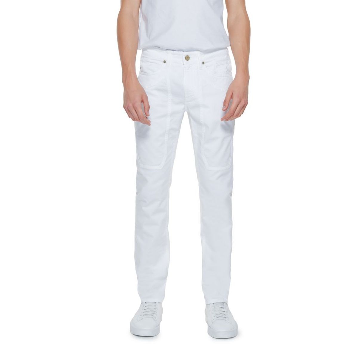 Jeckerson White Cotton Jeans & Pant