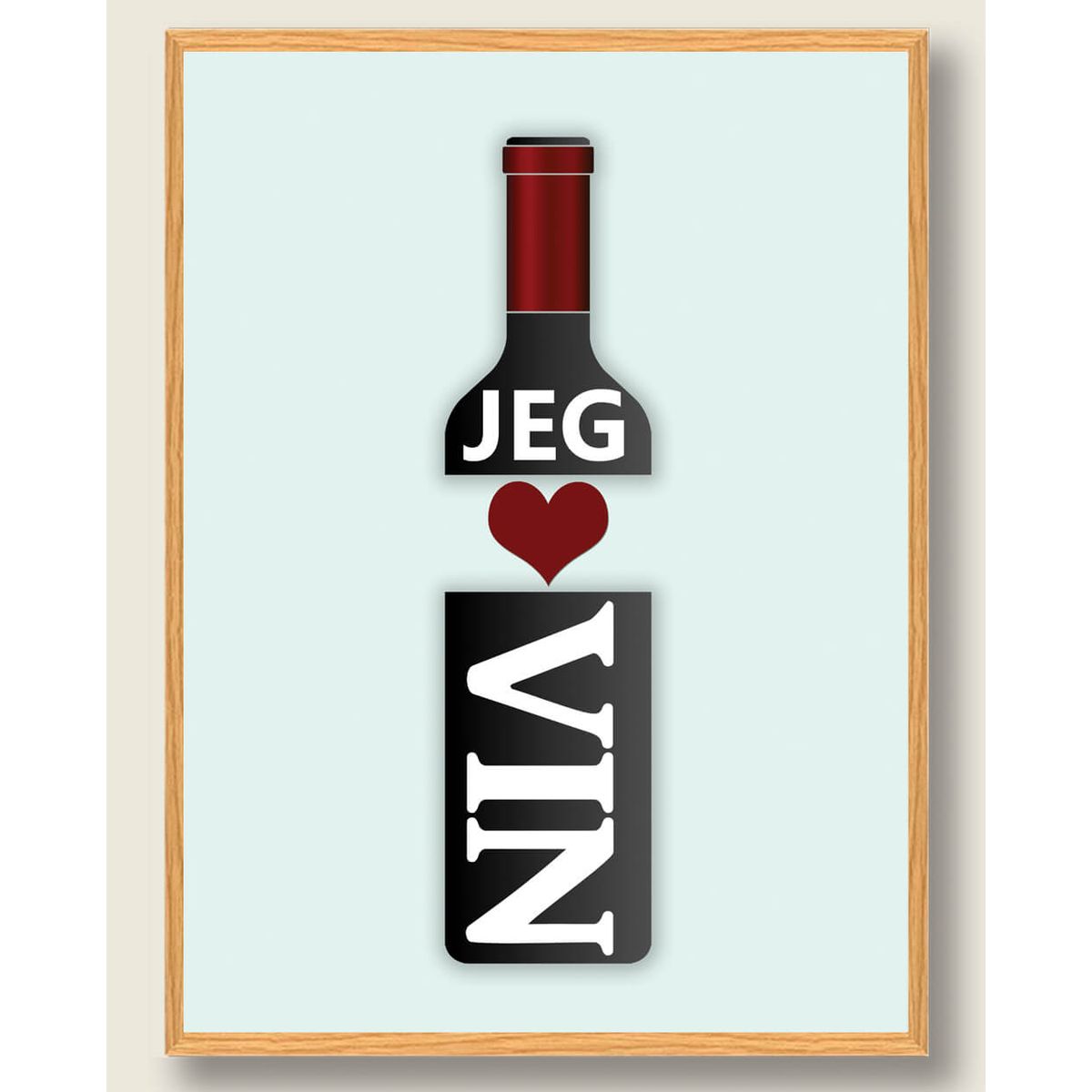 Jeg elsker vin - plakat (Størrelse: S - 21x29,7cm (A4))