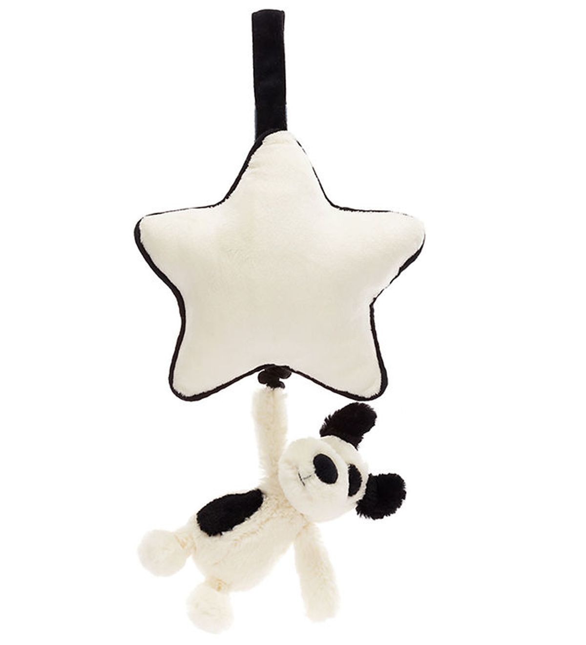 Jellycat Musikuro m. Stjerne - Bashful Black & Cream Puppy