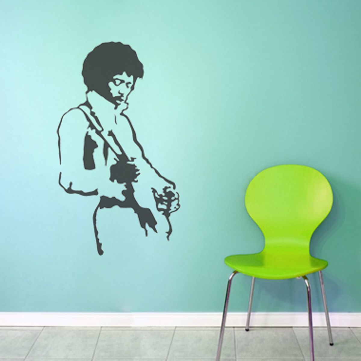 Jimi Hendrix wallsticker af Jesper Haun, 42x70 cm