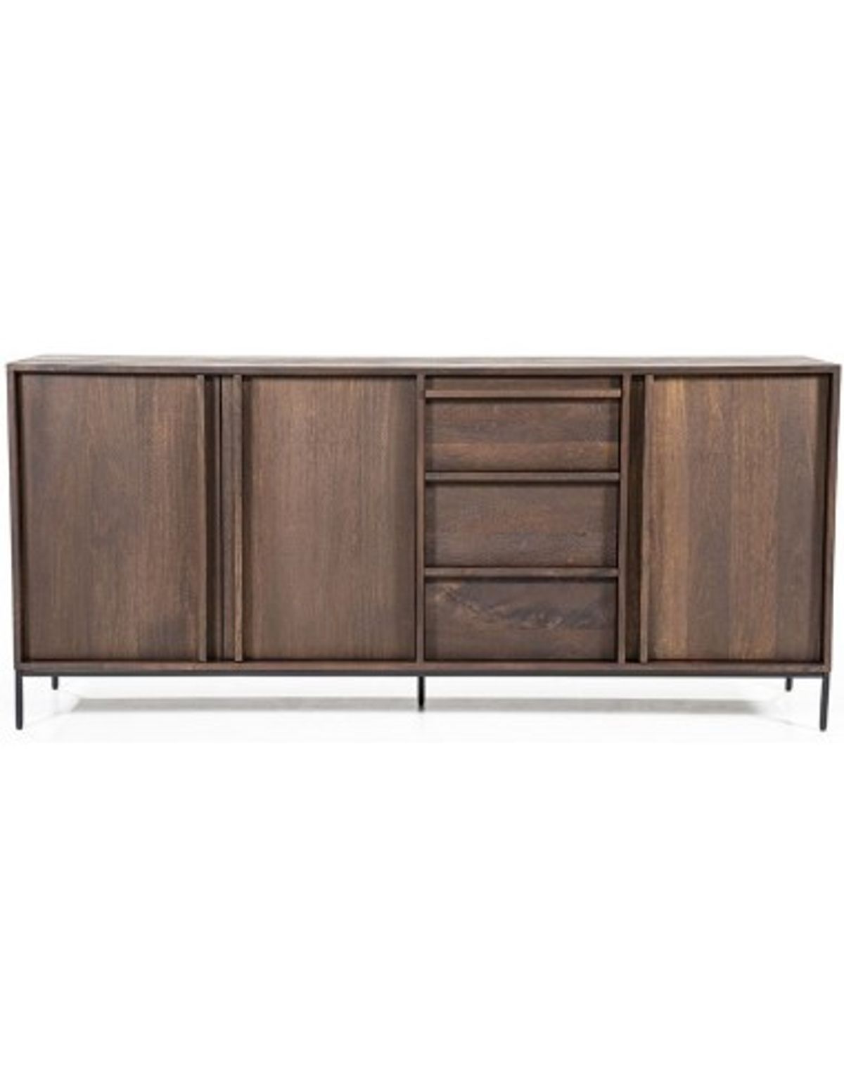 Jimmy sideboard i metal og mangotræ H80 x B180 cm - Sort/Brun