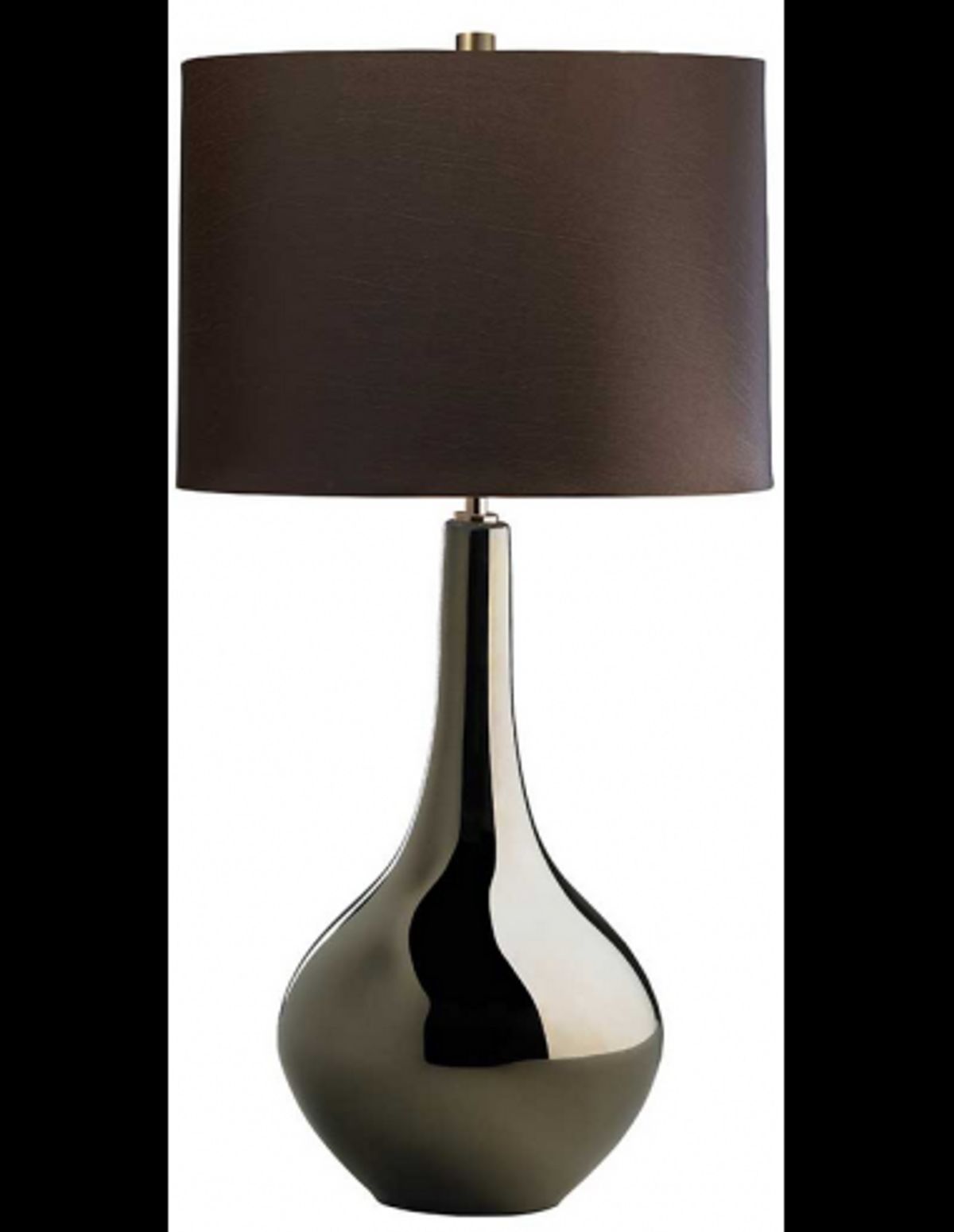 Job Bordlampe i keramik og faux silke H71 cm 1 x E27 - Bronze metallic/Brun