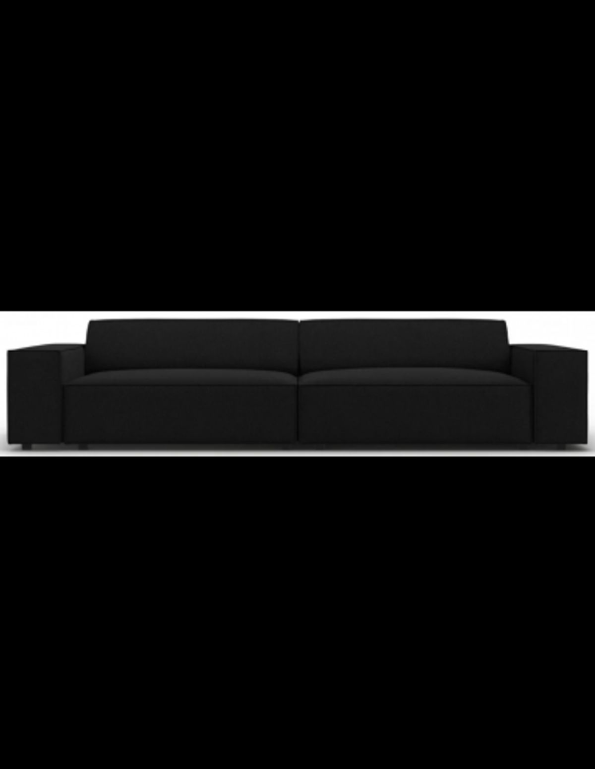 Jodie 3-personers sofa i polyester B204 x D102 cm - Sort/Sort