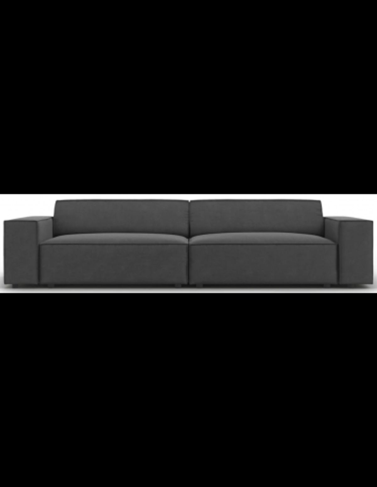 Jodie 3-personers sofa i velour B204 x D102 cm - Sort/Grå