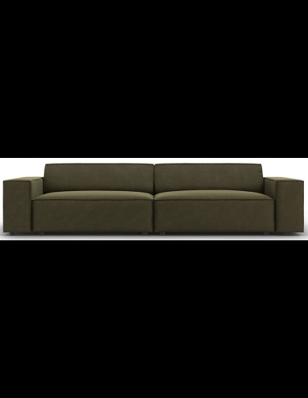 Jodie 3-personers sofa i velour B204 x D102 cm - Sort/Grøn