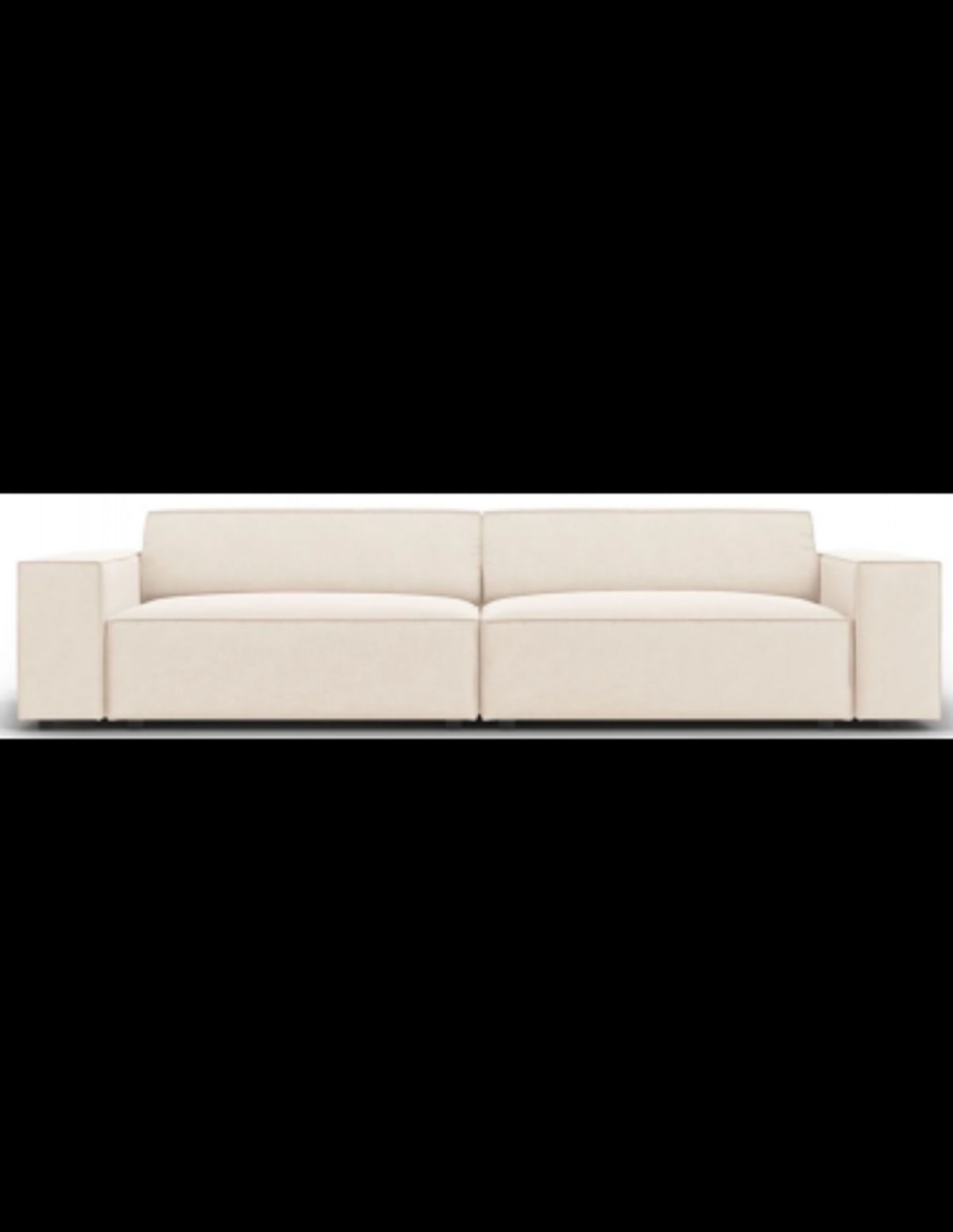 Jodie 3-personers sofa i velour B204 x D102 cm - Sort/Lys beige