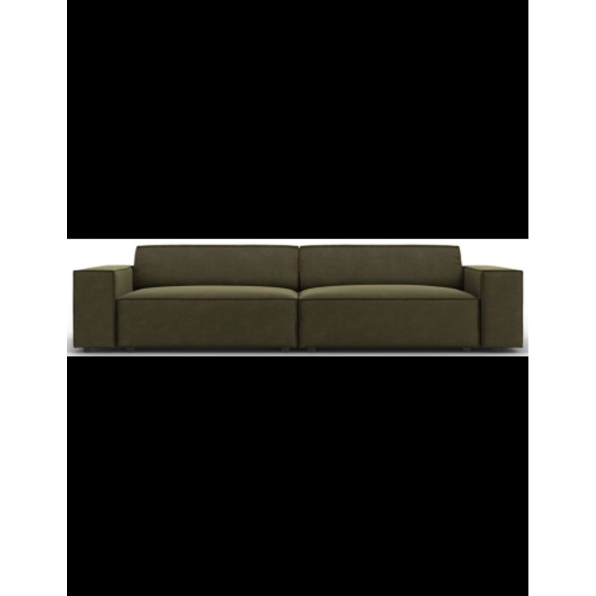 Jodie 4-personers sofa i velour B244 x D102 cm - Sort/Grøn