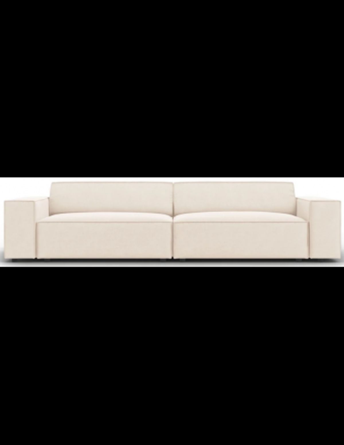 Jodie 4-personers sofa i velour B244 x D102 cm - Sort/Lys beige