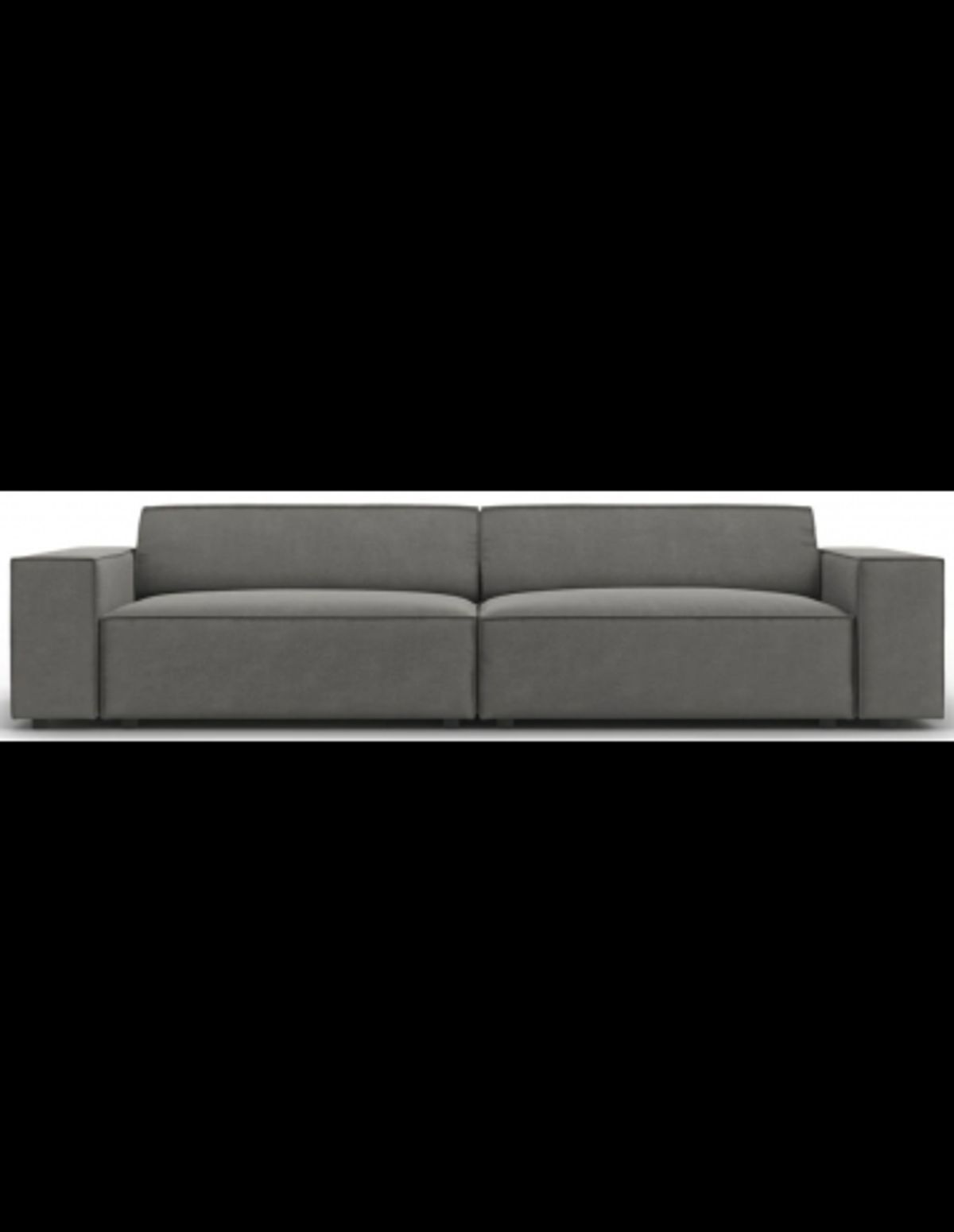 Jodie 4-personers sofa i velour B244 x D102 cm - Sort/Lysegrå