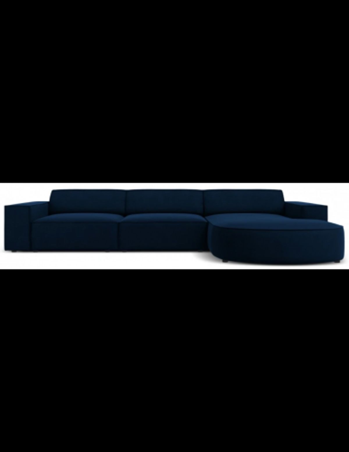 Jodie højrevendt chaiselong sofa i velour B284 x D166 cm - Sort/Blå