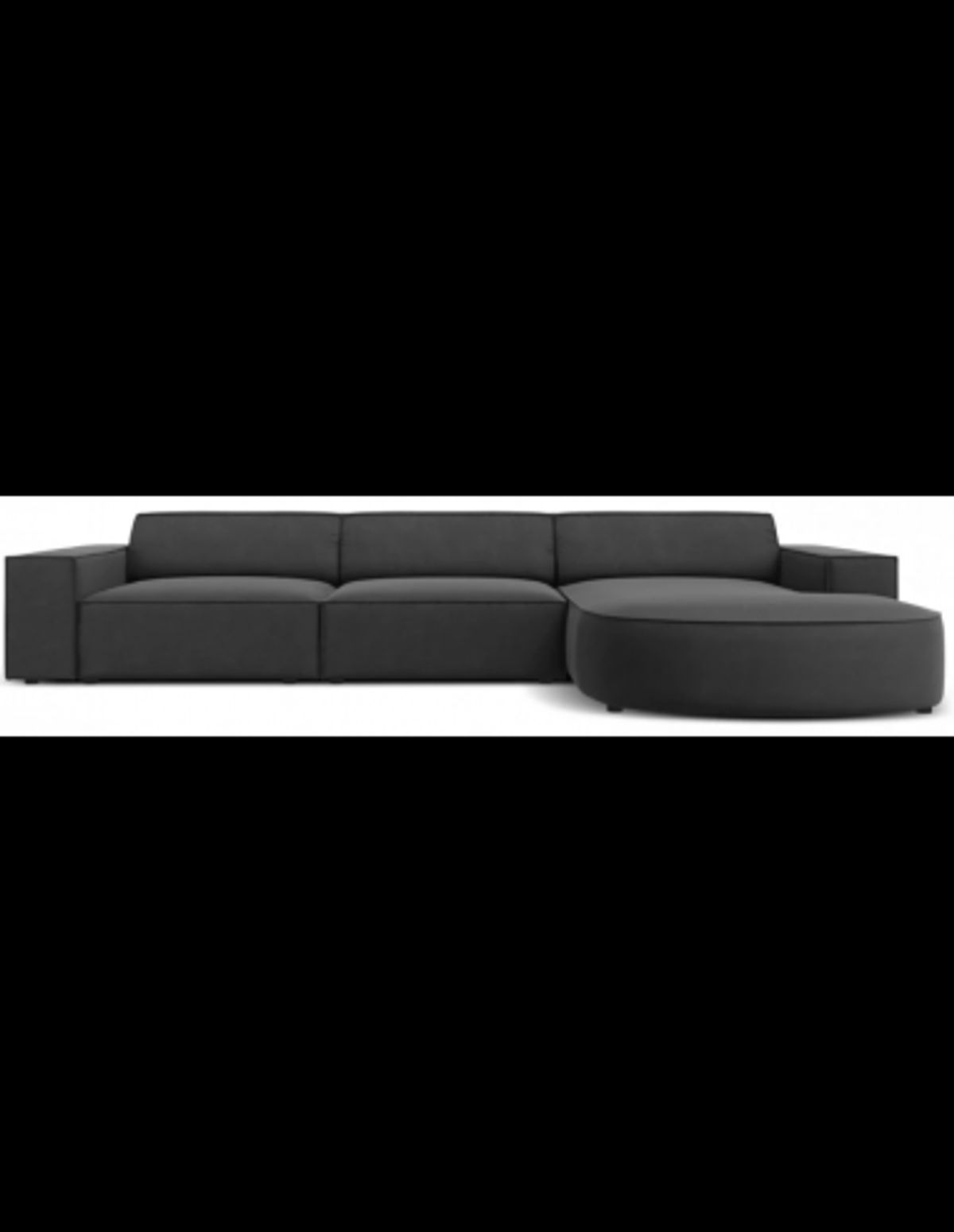 Jodie højrevendt chaiselong sofa i velour B284 x D166 cm - Sort/Grå