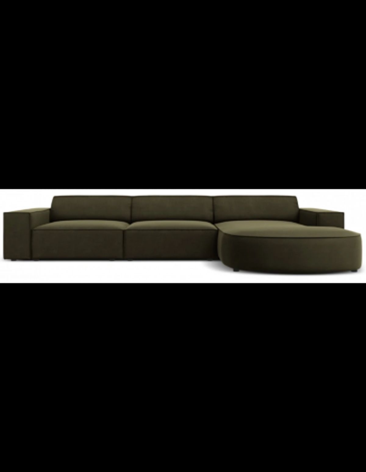 Jodie højrevendt chaiselong sofa i velour B284 x D166 cm - Sort/Grøn