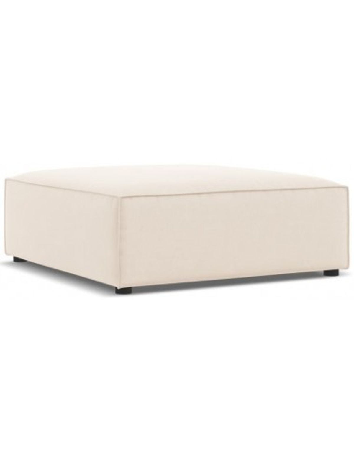 Jodie puf til sofa i velour B102 x D80 cm - Sort/Lys beige