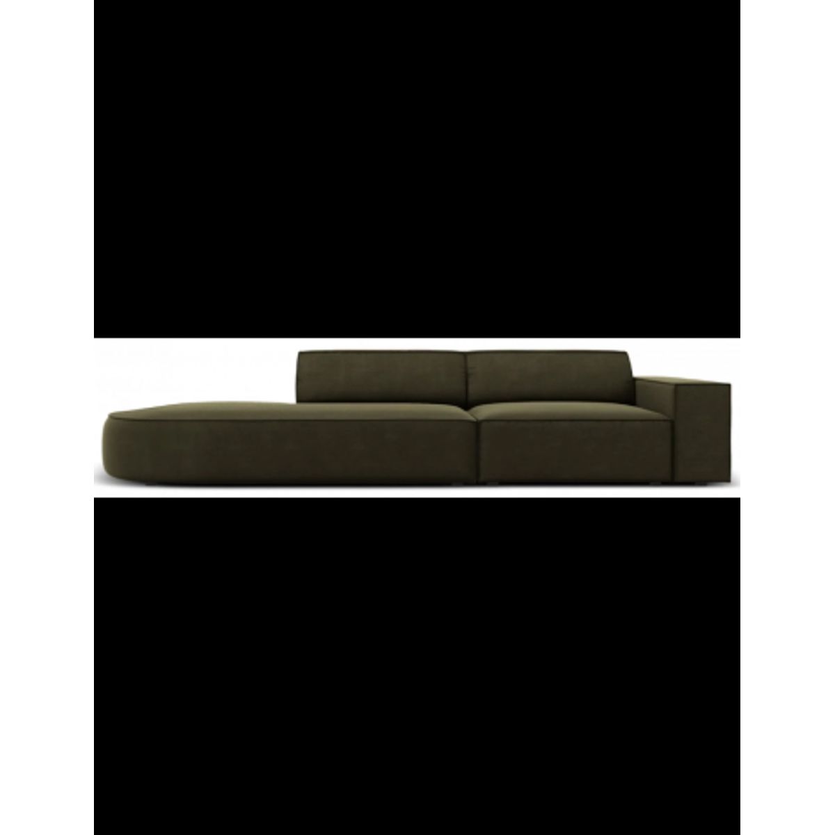 Jodie venstrevendt 3-personers sofa i velour B262 x D102 cm - Sort/Grøn