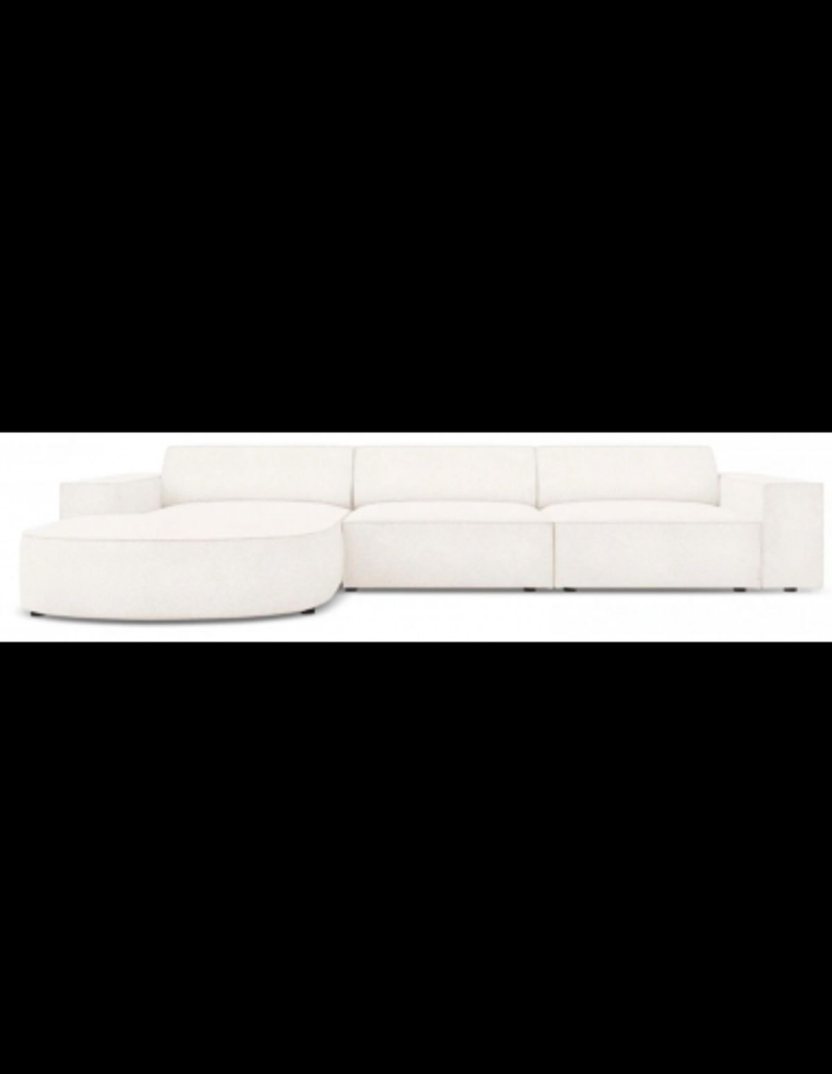 Jodie venstrevendt chaiselong sofa i bouclé B284 x D166 cm - Sort/Beige