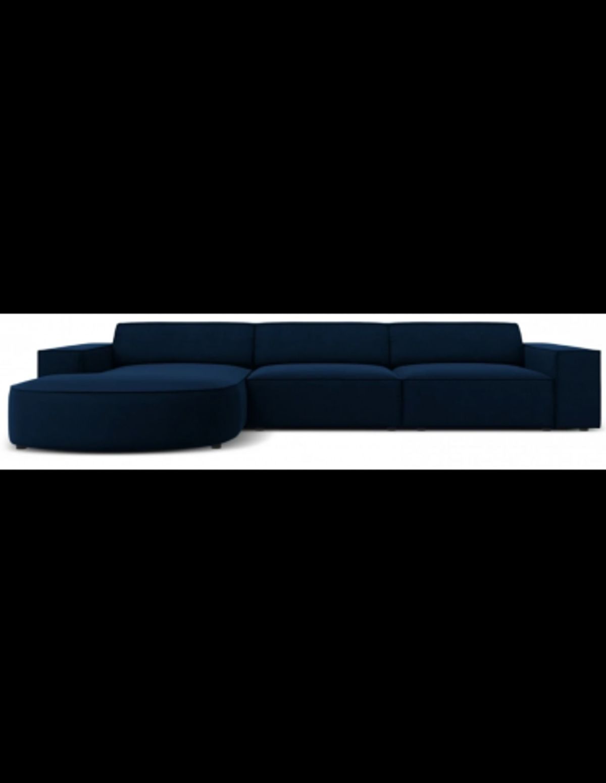 Jodie venstrevendt chaiselong sofa i velour B284 x D166 cm - Sort/Blå