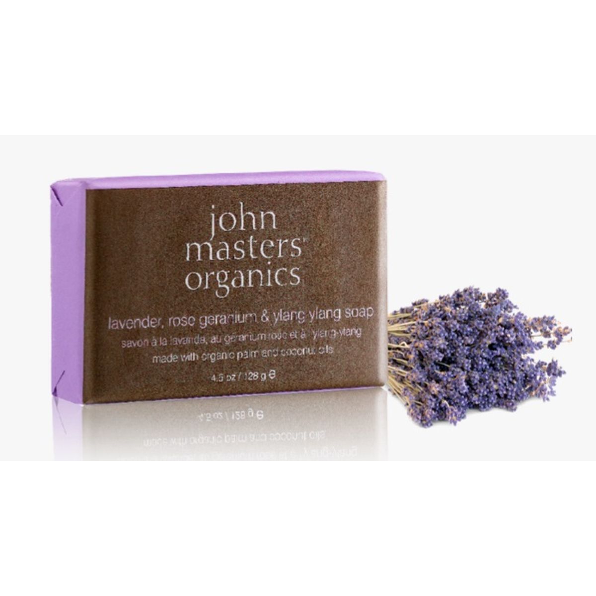 John Masters Lavendel, Rose Geranium & Ylang Ylang Soap, 128g.