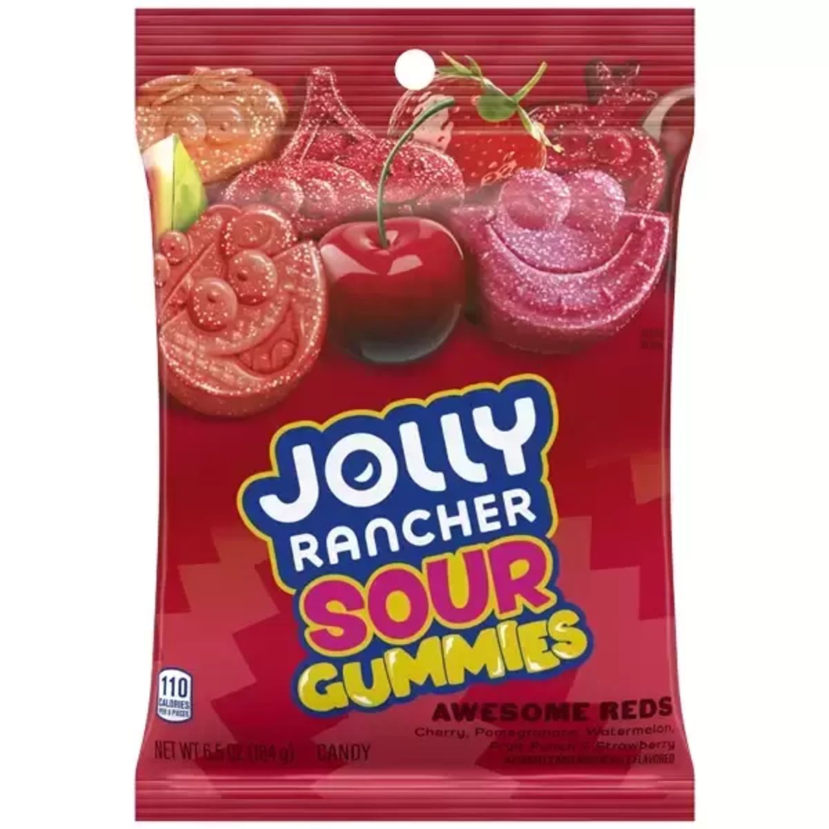 Jolly Rancher Gummies Sour Awesome Reds Assorted Fruit Flavored Candy