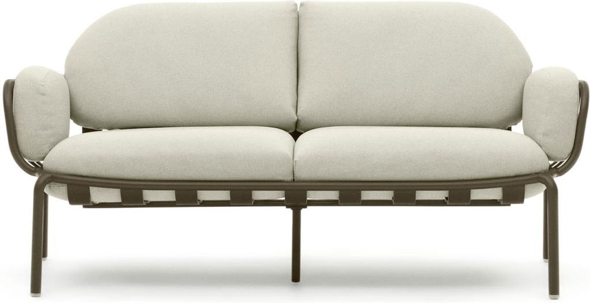 Joncols, Udendørs 2-personers sofa, grøn/beige, H72x164x80 cm, metal