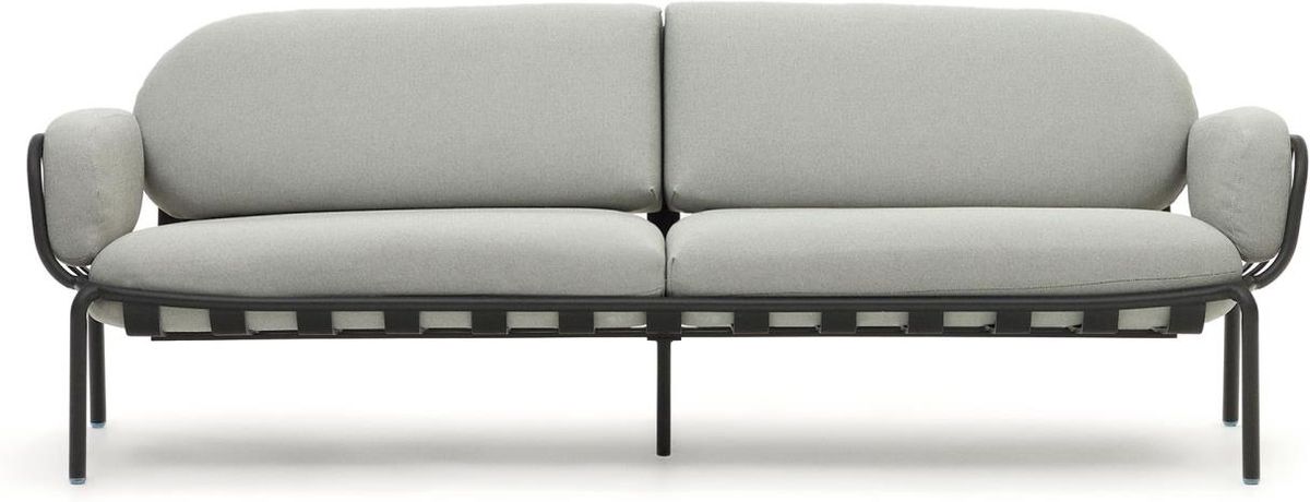 Joncols, Udendørs 3-personers sofa, grå, H72x224x80 cm, metal