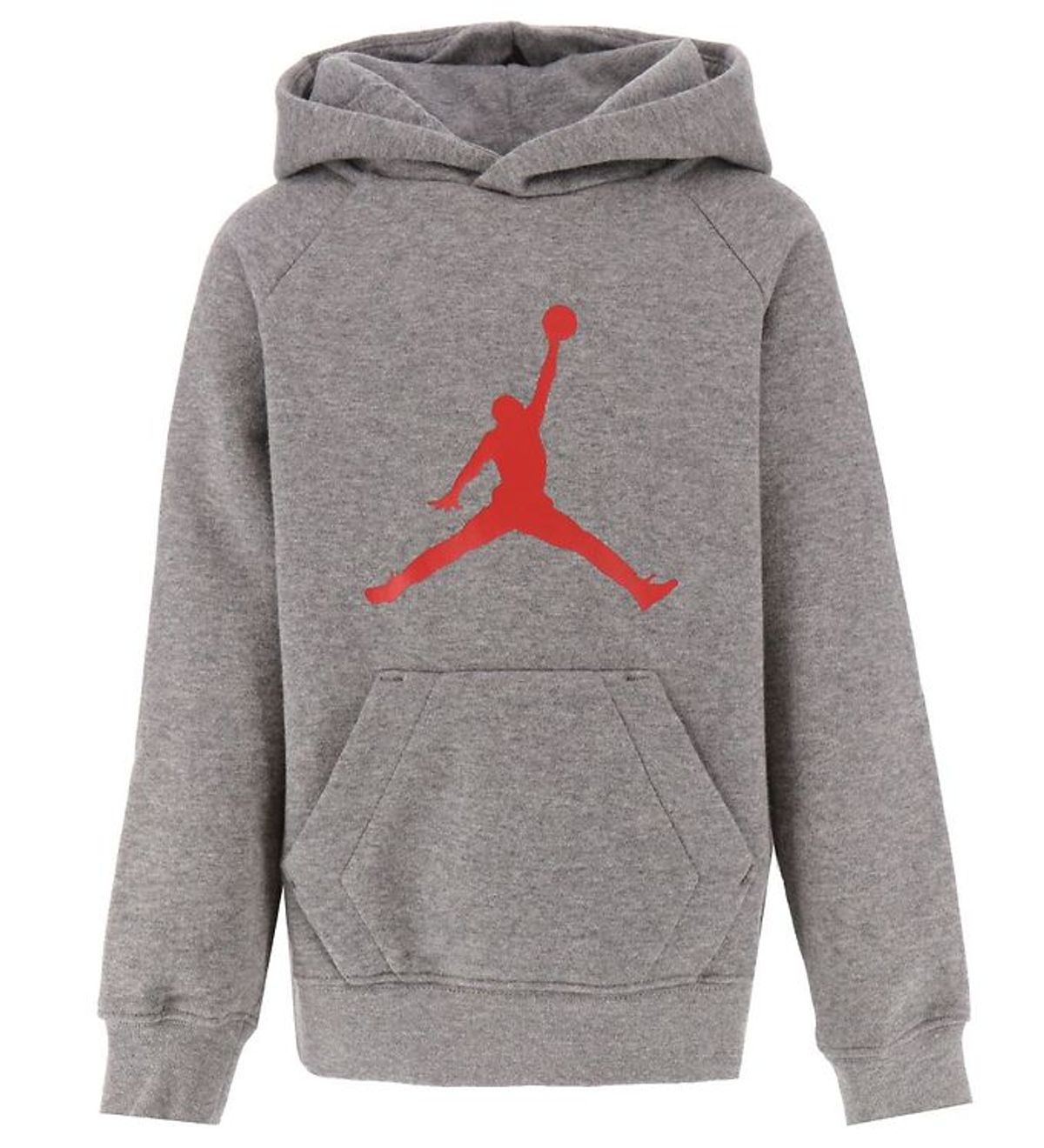 Jordan Hættetrøje - Jumpman Logo - Gråmeleret m. Rød