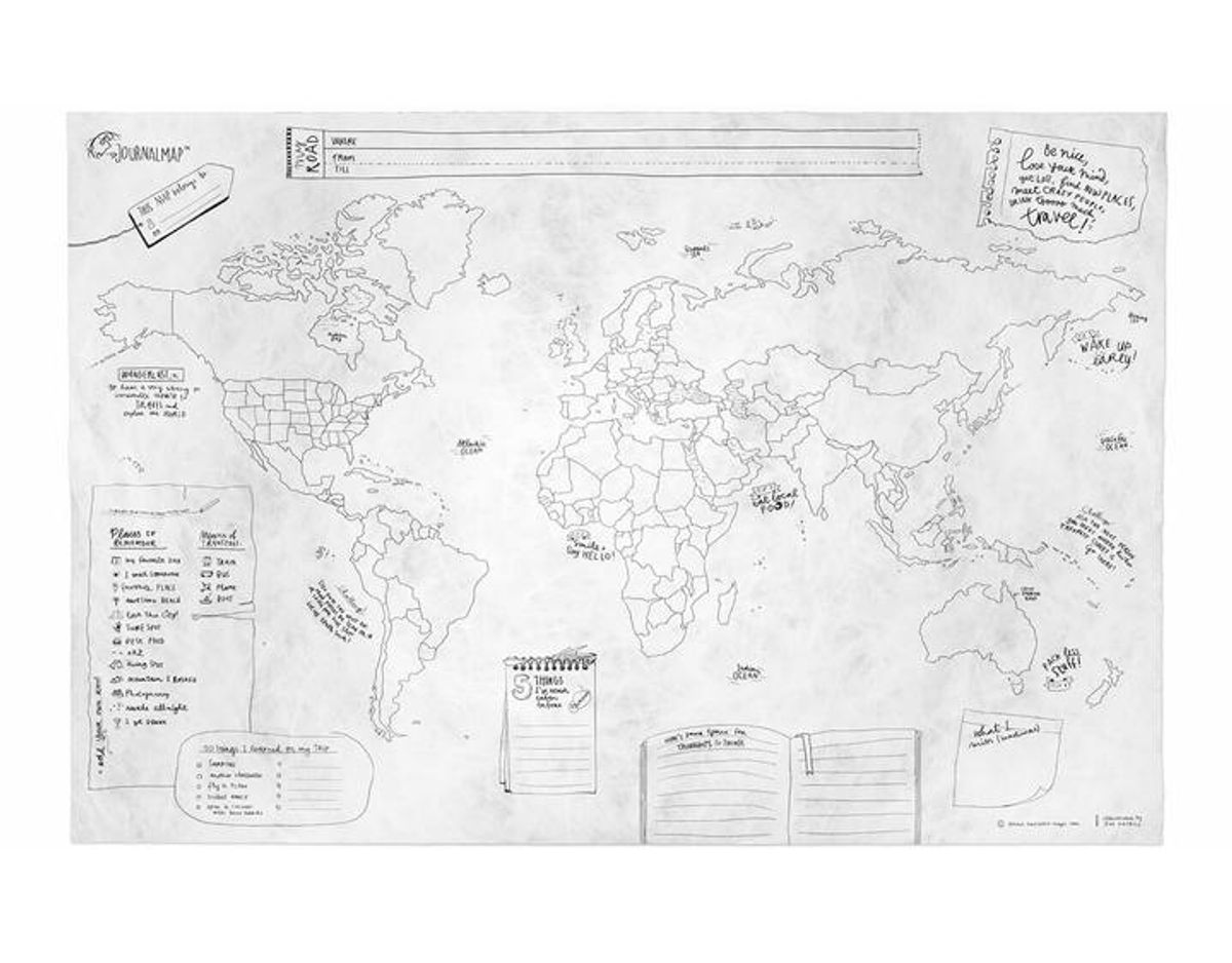 Journal Map Crumpled Edition Plakat Awesome Maps