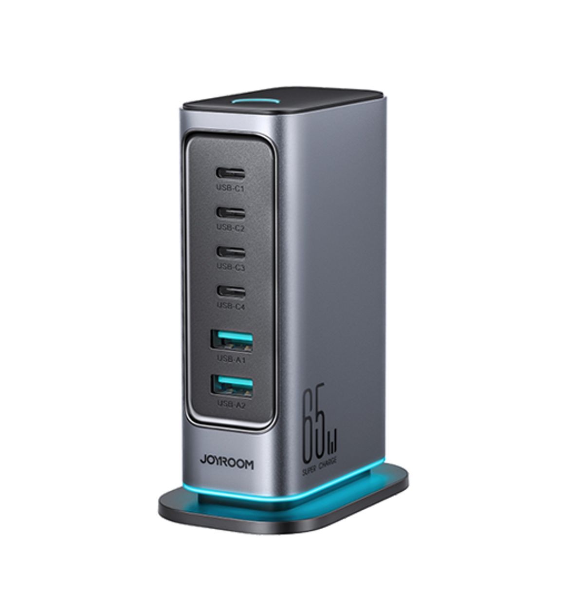 JOYROOM&trade; 6 Ports Strøm Station - 65W - Sort