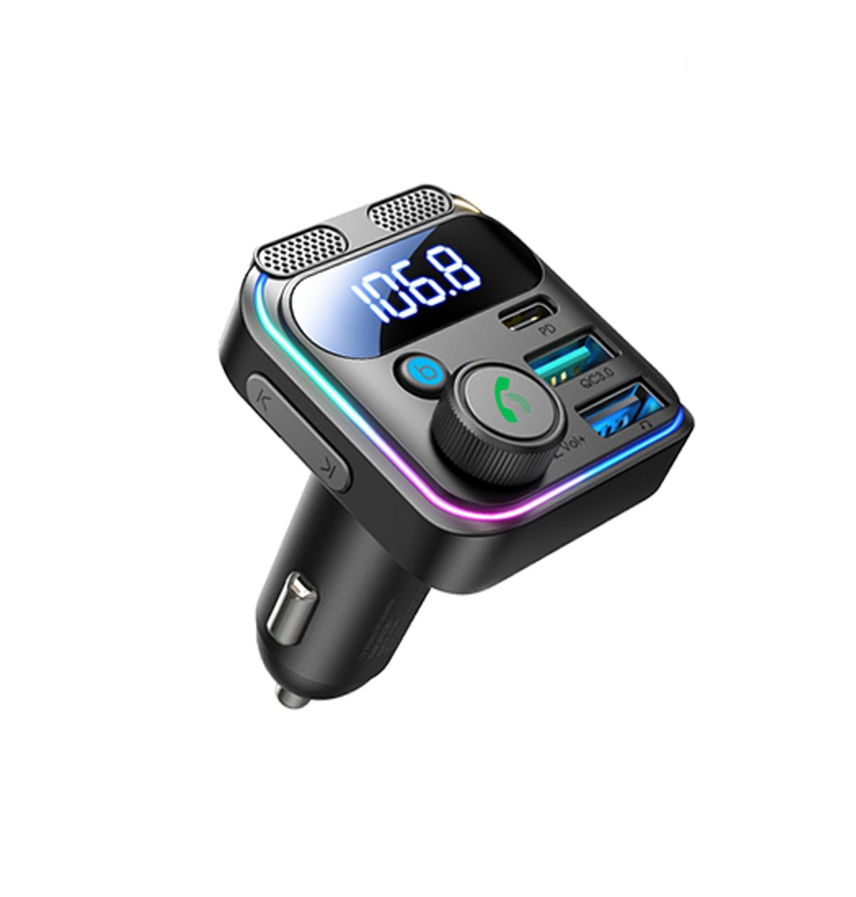 JOYROOM&trade; | Bluetooth FM Transmitter m. Mikrofon - 48W - Sort