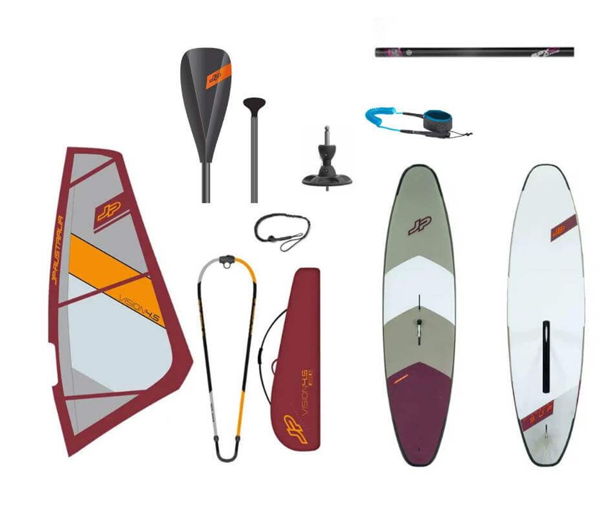 JP Australia Windsurf SUP EVA 10'9" x 32 board + Vision rig 4.5 - Komplet Junior Windsurf SUP Pakketilbud