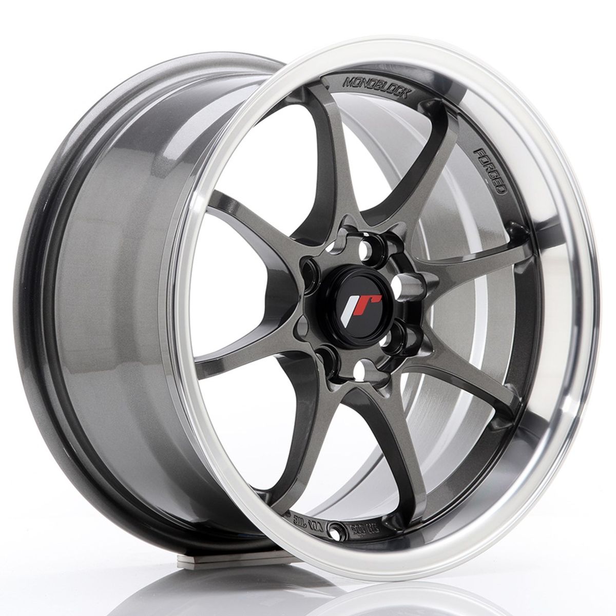 JR WHEELS JR5 Gun Metal w-Machined Lip Gun Metal w/Machined Lip