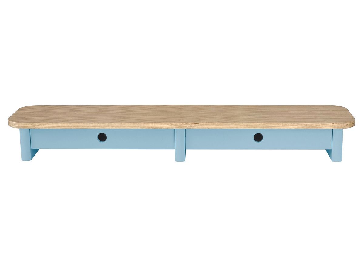 JUBI 109cm monitorskærmstativ med skuffer Ash Gentle Blue