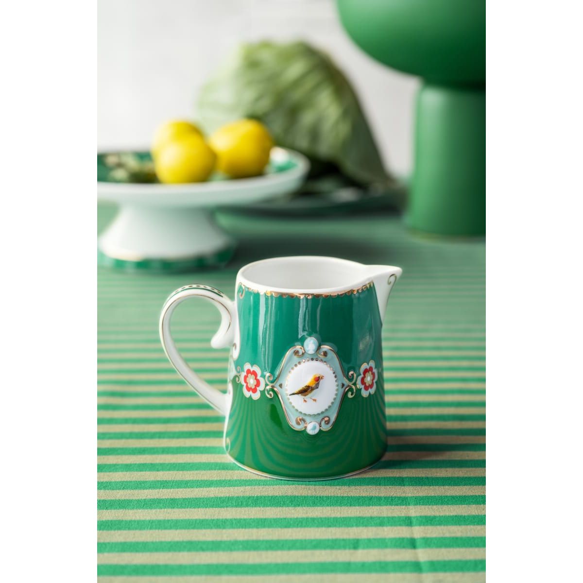 Jug Small Love Birds Medallion Emerald-Green 270ml