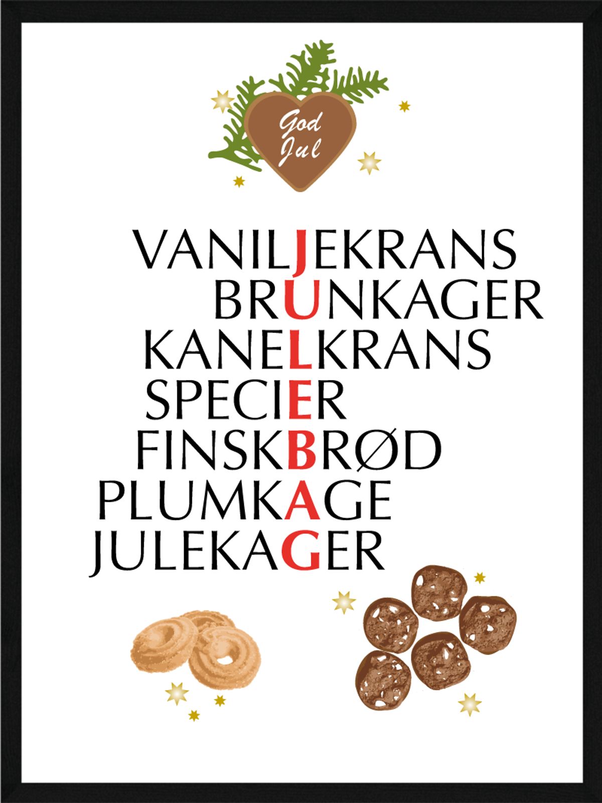 Julebag citat juleplakat