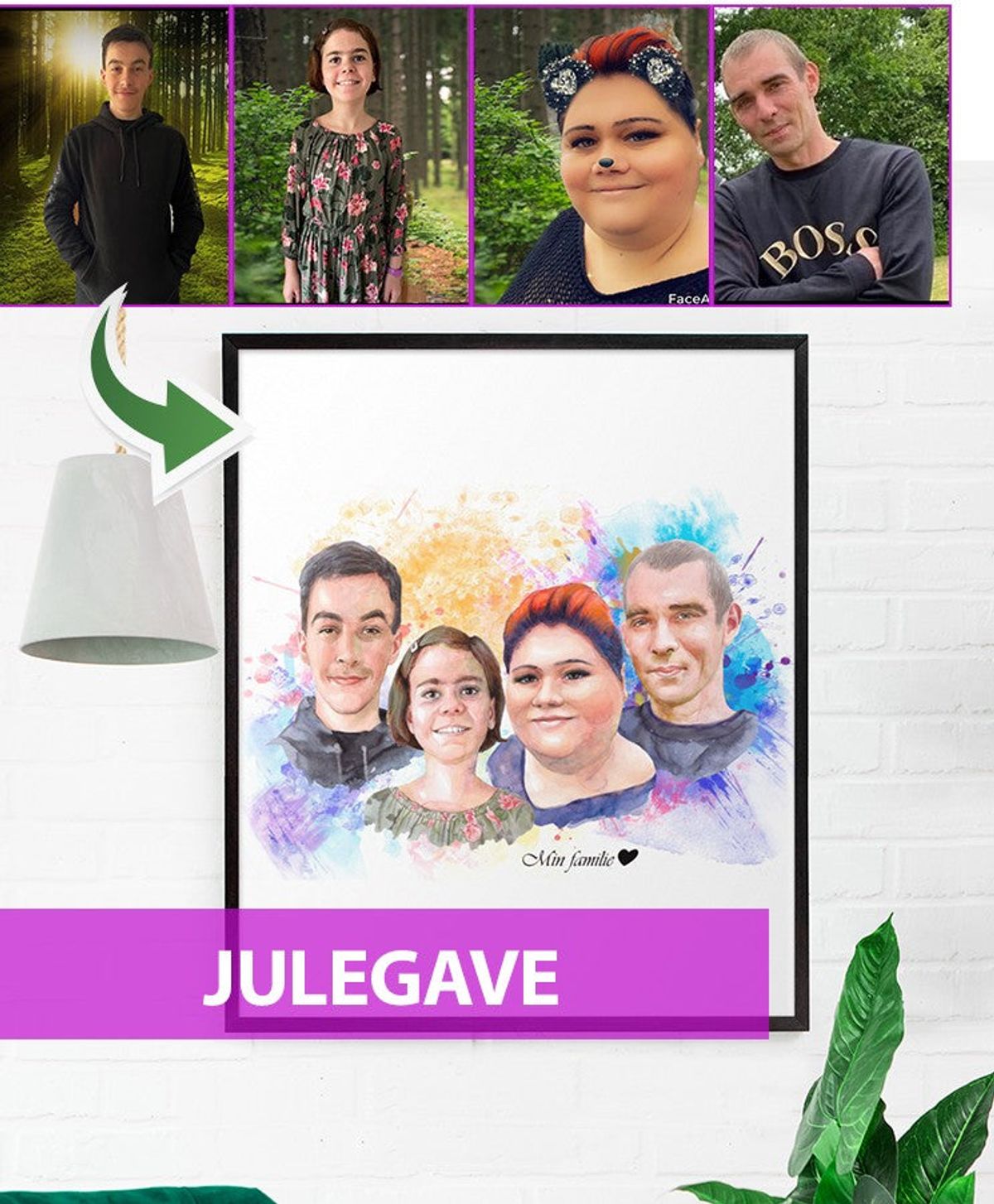 Julegave - Vandmaleri efter dine fotos