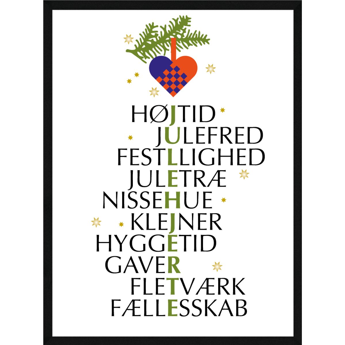 Julehjerte citat juleplakat