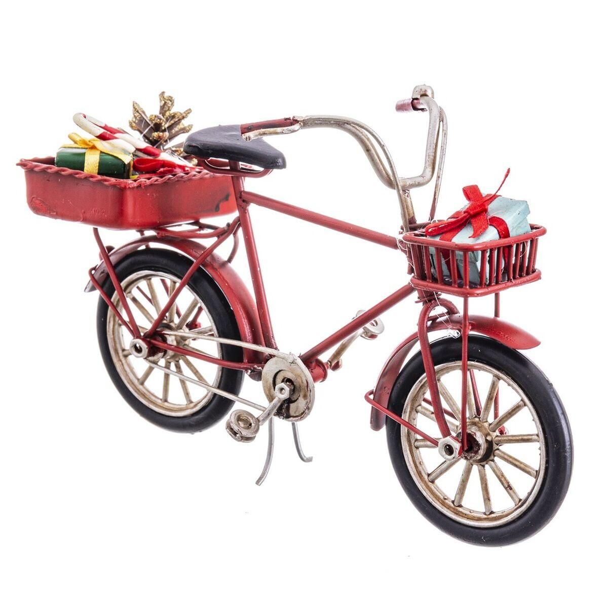 Julepynt Rød Multifarvet Metal Cykel 16 x 6,5 x 9,5 cm