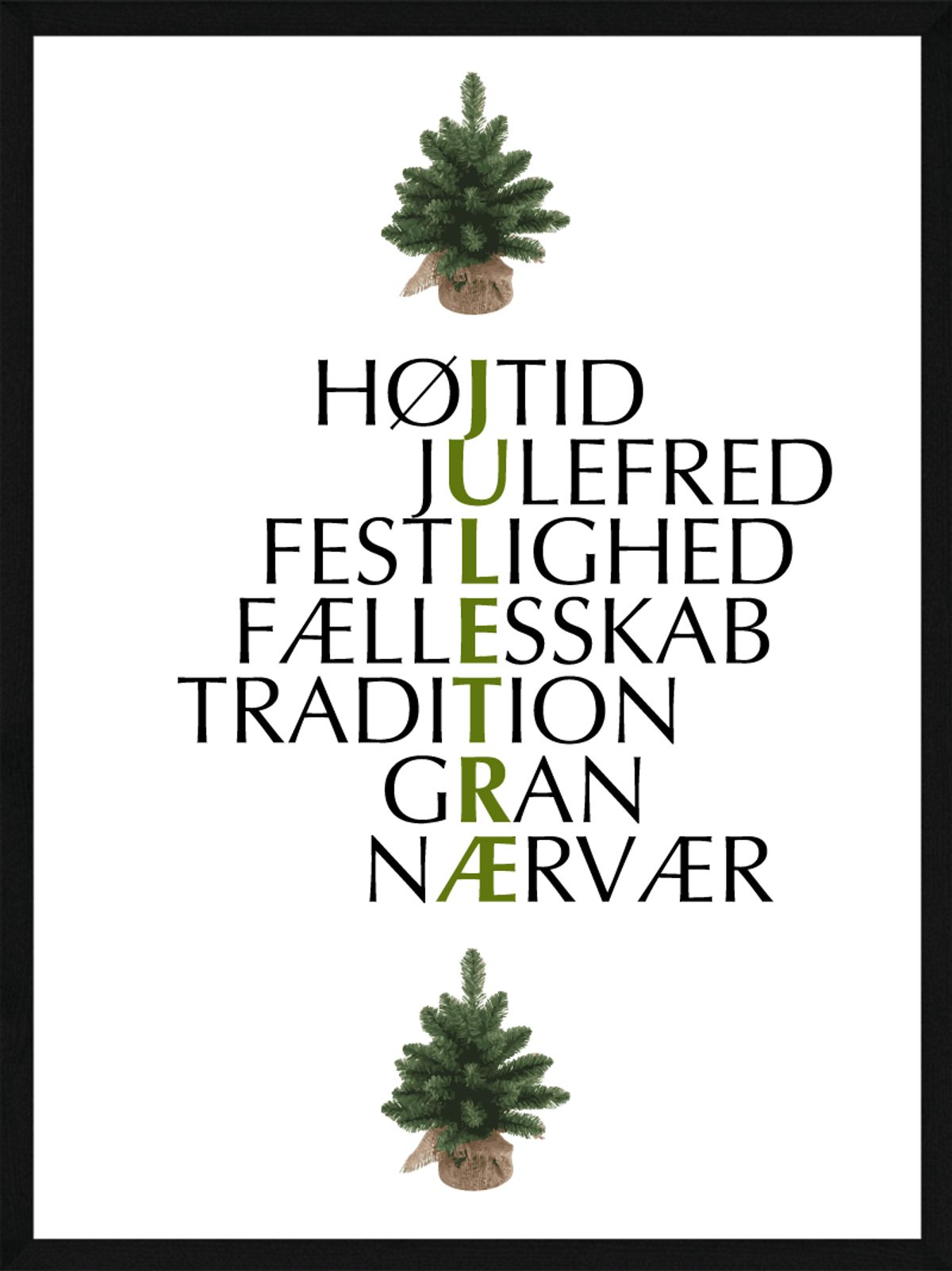 Juletræ citat juleplakat