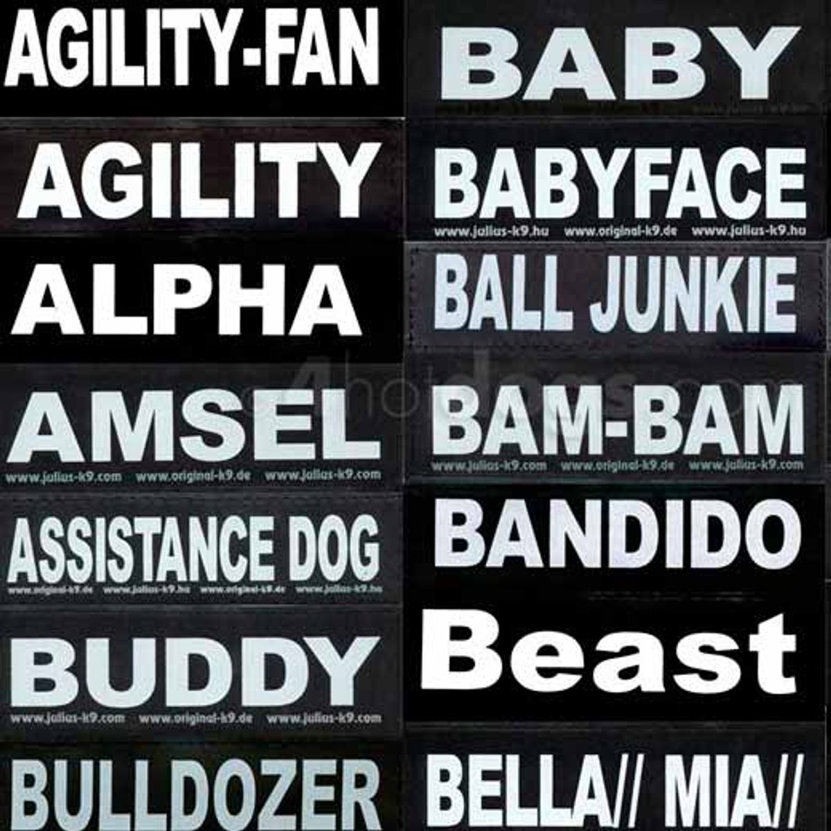 Julius K9 Labels, 2 stk-L-Monster