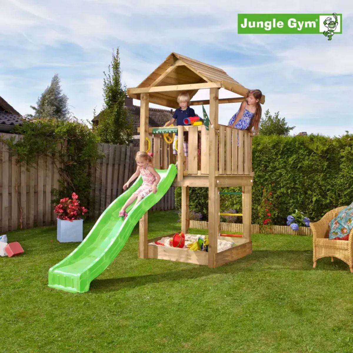 Jungle Gym House legetårn komplet ekskl. rutschebane - 804-312B